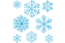 Acht Schneeflöckchen V - schablonen auf das thema der winter