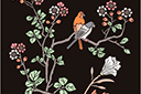 Orientalisches Vögel auf dem Zweig - schablonen mit östlich motiven