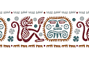 Affen und Masken - schablonen von maya, azteken und inken
