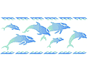 Bordürenmotiv mit Delfine - maritime schablonen
