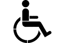 Behinderte - schablonen mit zeichen und logo
