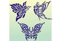 Schmetterlinge (Tattoo-Set) 03 - schablonen mit diversen mustern