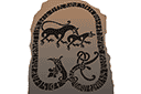 Stein mit Monster - schablonen mit die zeichnungen der wikinger