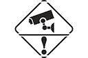 Videoüberwachung  1 - schablonen mit zeichen und logo