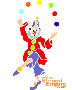 Clown Jongleur - Schablone für die Dekoration