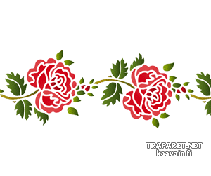 Rose im Folk-Stil 11b - Schablone für die Dekoration