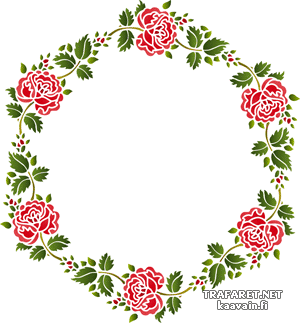 Rose im Folk-Stil 11c - Schablone für die Dekoration