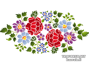 Blumenstrauß im Folk-Style 26b (Schablonen für Blumen zeichnen)