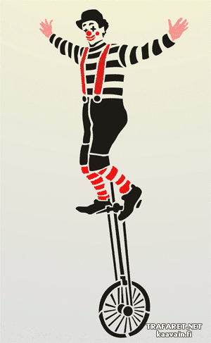Clown Auf Einem Einrad