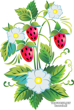 Erdbeere 3 - Schablone für die Dekoration