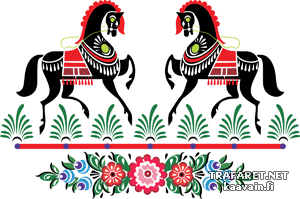 Russisches Motiv mit Pferde 7 - Schablone für die Dekoration