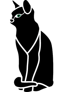 Schwarze Katze - Schablone für die Dekoration
