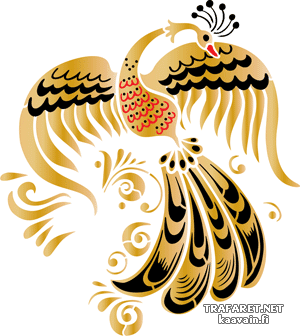 Schwan im russischen Khokhloma-Stil 7 - Schablone für die Dekoration