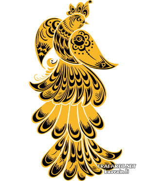 Feuervogel im russischen Khokhloma-Stil - Schablone für die Dekoration