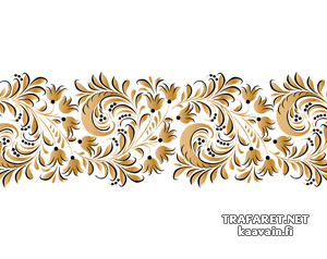 Bordürenmotiv im russischen Khokhloma-Stil 14 - Schablone für die Dekoration