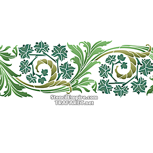 Bordürenmuster mit verschiedene Blätter - Schablone für die Dekoration