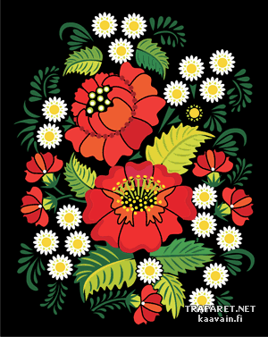 Ukrainischer Blumendekor 06 - Schablone für die Dekoration