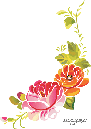 Rosen von Zhostovo - Schablone für die Dekoration