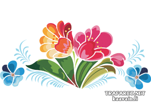 Blumen von Zhostovo 5 - Schablone für die Dekoration
