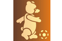 Teddybär mit Fußball Ball - schablonen für die raumdekor des kindes - spielzeug