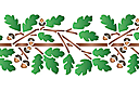 Bordürenmuster - Zweige der Eiche mit Eicheln - schablonen für die bordüren mit pflanzen
