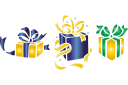 Drei Kisten mit Geschenken - schablonen "weihnachten und neues jahr"